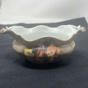 ROYAL BAYREUTH Vintage Sugar Bowl 1920's Peasant Musicians Bavaria Porcelain